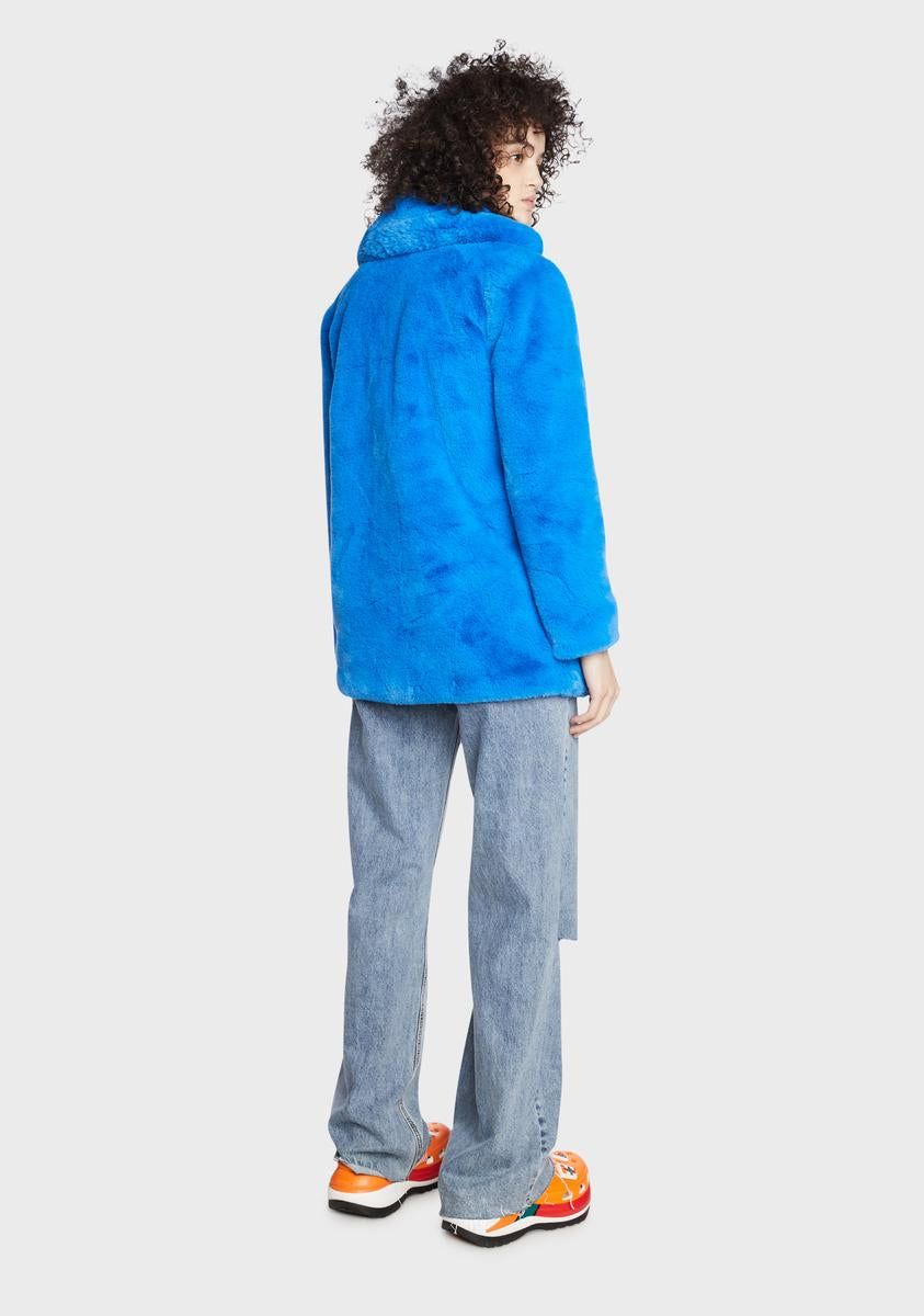 Blue Hendrix Faux Fur Coat sold by Dolls Kill product image thumbnail 5