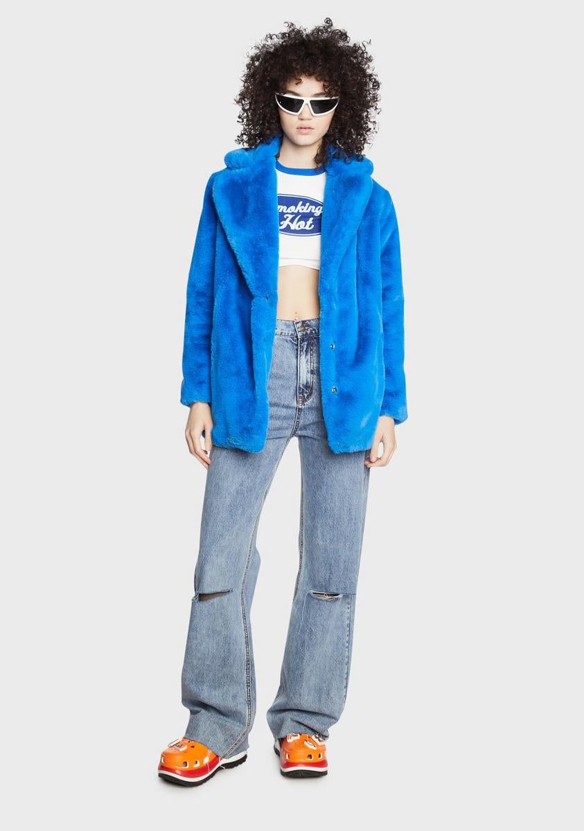Blue Hendrix Faux Fur Coat sold by Dolls Kill product image thumbnail 3