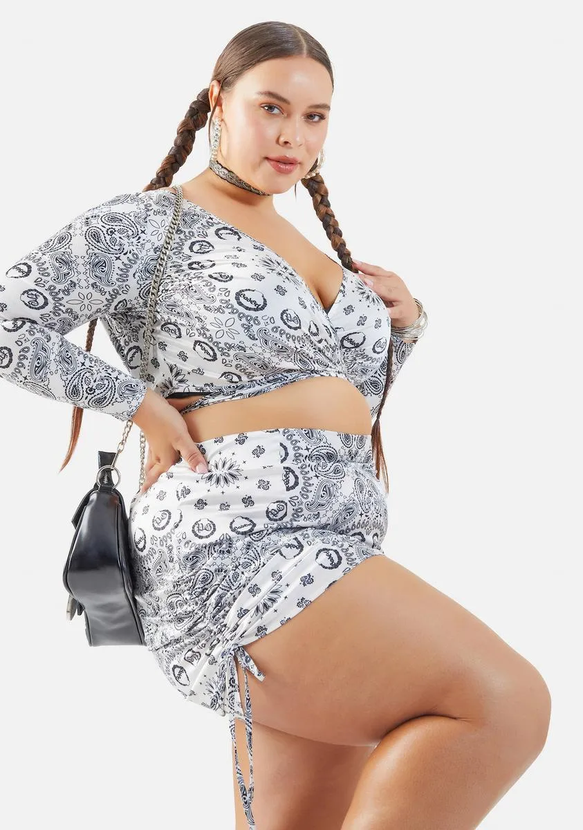 Plus Salty After Sundown Wrap Crop Top sold by Dolls Kill