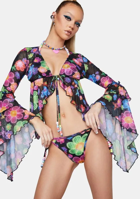 Sonic Bloom Bell Sleeve Top sold by Dolls Kill