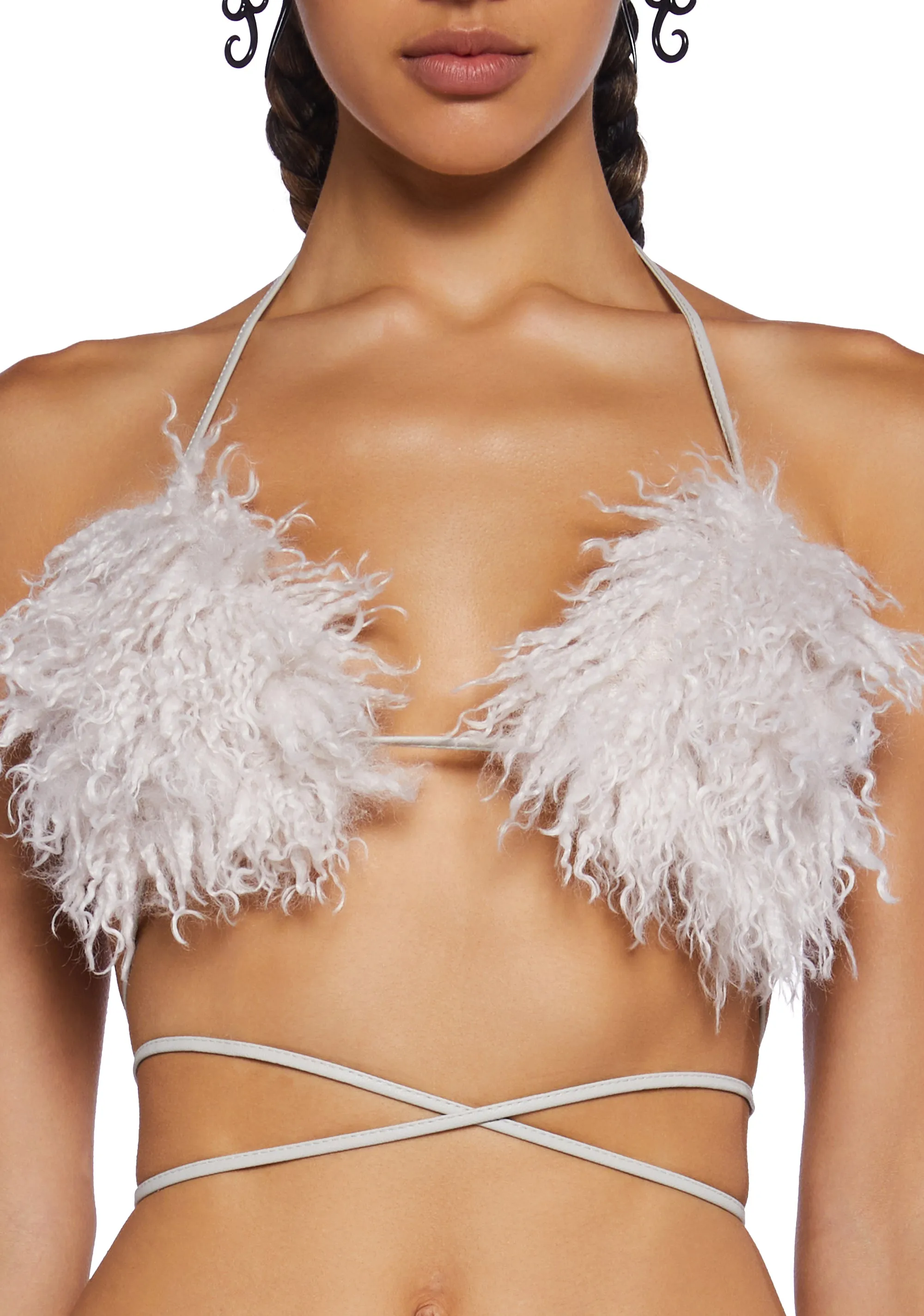 Icy Revival Faux Fur Top - White sold by Dolls Kill product image thumbnail 5
