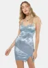 Rose Flock Silver Blue Coti Mini Dress sold by Dolls Kill
