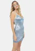 Rose Flock Silver Blue Coti Mini Dress sold by Dolls Kill