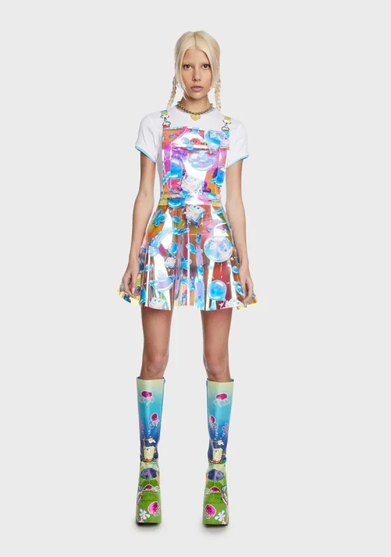 F Is For Friends Pinafore Dress sold by Dolls Kill