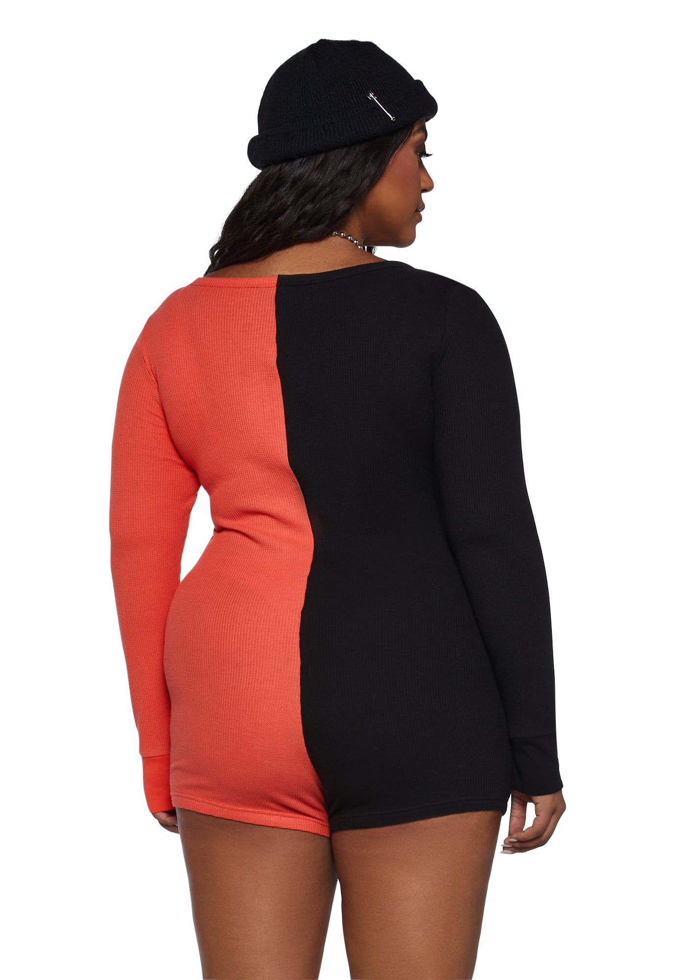 Plus Feelin' Hollow Inside Pumpkin Romper sold by Dolls Kill product image thumbnail 4