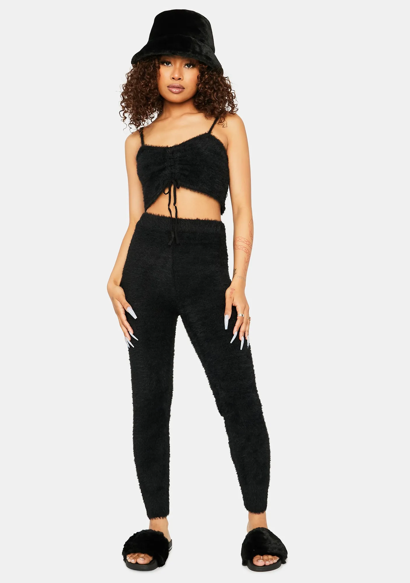 Dark Banana Pancakes Fuzzy Knit Leggings sold by Dolls Kill product image thumbnail 2