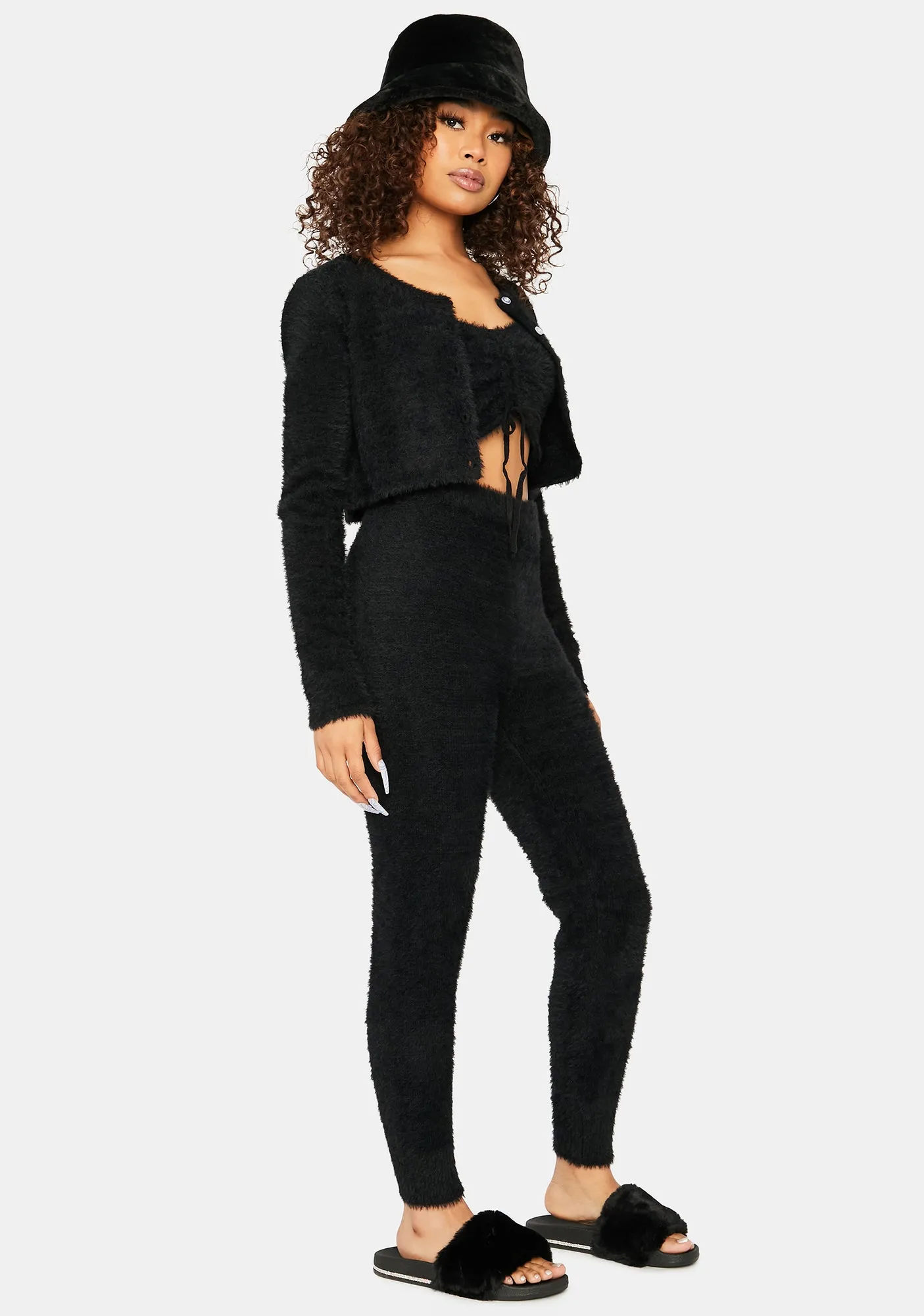 Dark Banana Pancakes Fuzzy Knit Leggings sold by Dolls Kill product image thumbnail 3