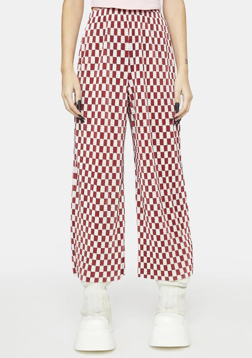 Red Checkered Trousers sold by Dolls Kill