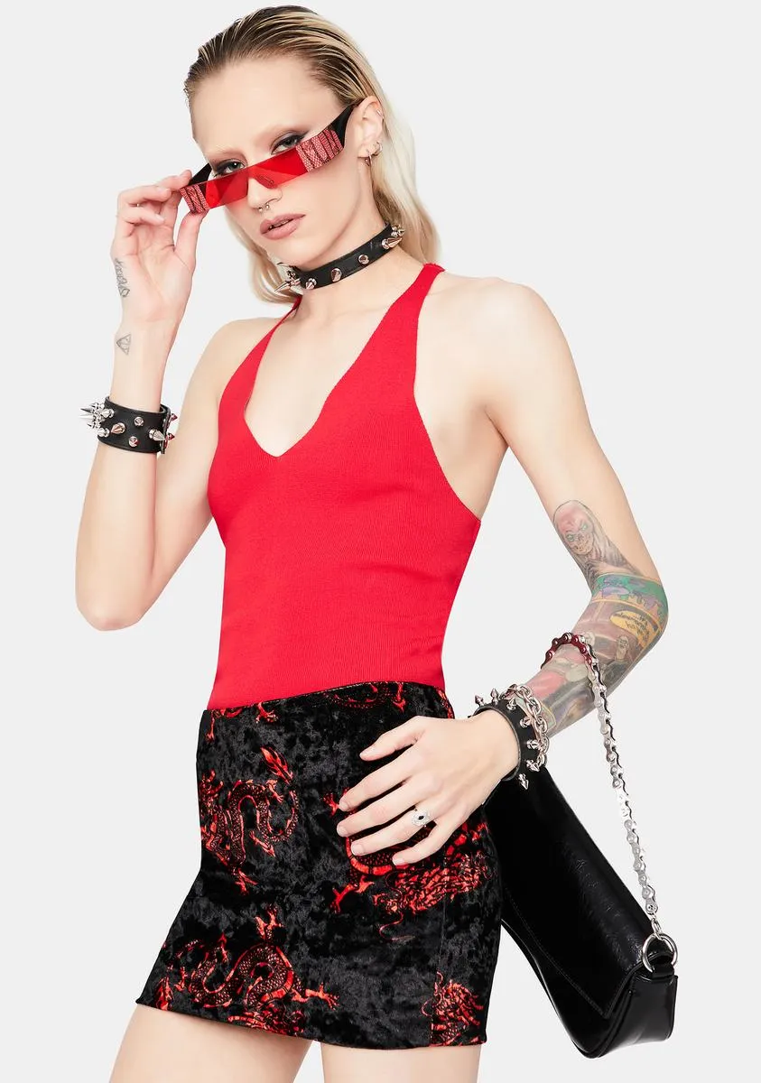 Cherry Stop Playin' Halter Crop Top sold by Dolls Kill product image thumbnail 2