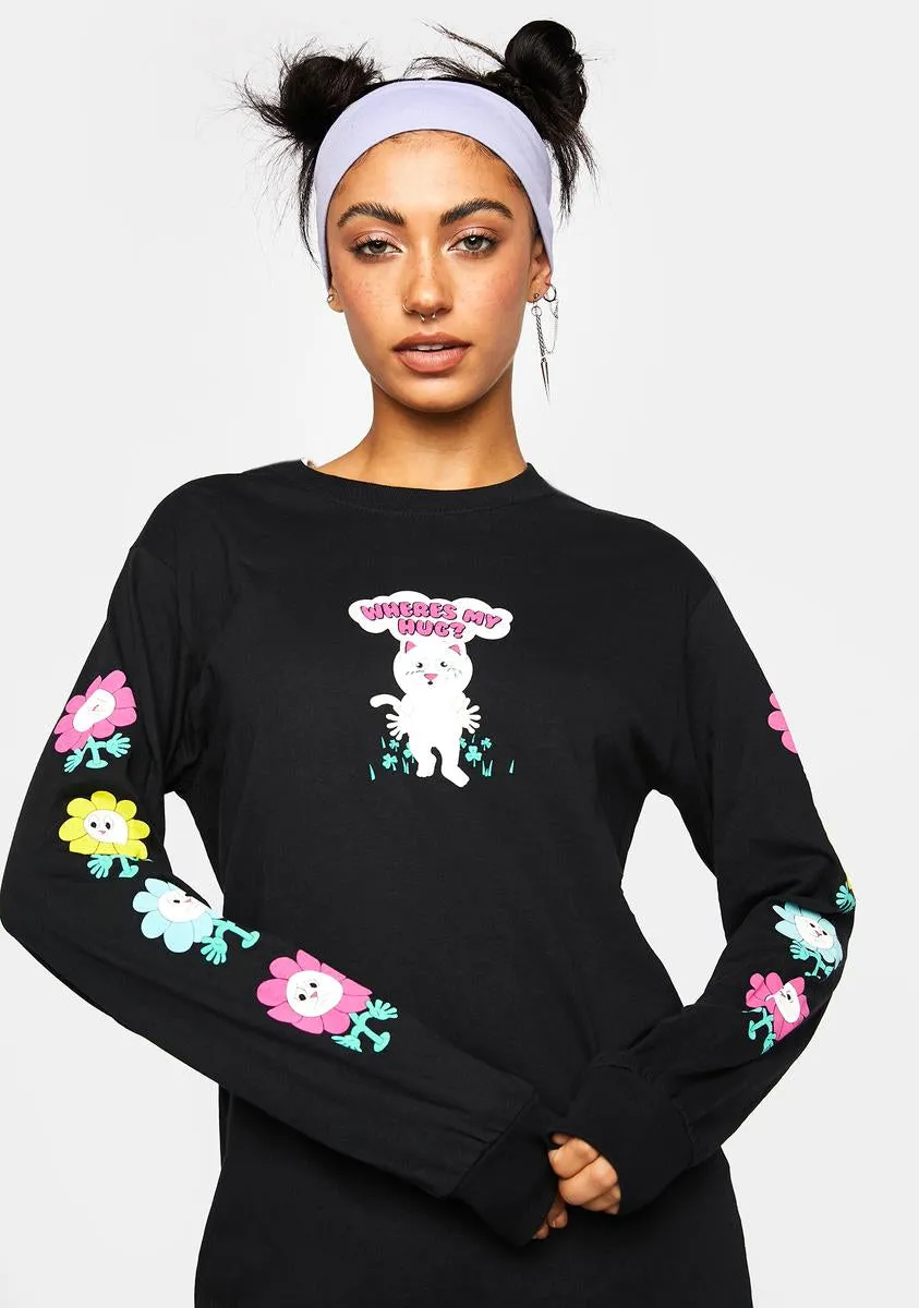 Where's My Hug Long Sleeve Graphic Tee sold by Dolls Kill product image thumbnail 2