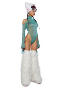 Transcendent Spectre Sequin Bodysuit - Teal sold by Dolls Kill