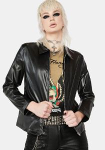 Rough 'Em Up Vegan Leather Jacket sold by Dolls Kill