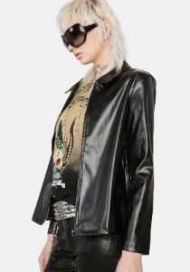 Rough 'Em Up Vegan Leather Jacket sold by Dolls Kill