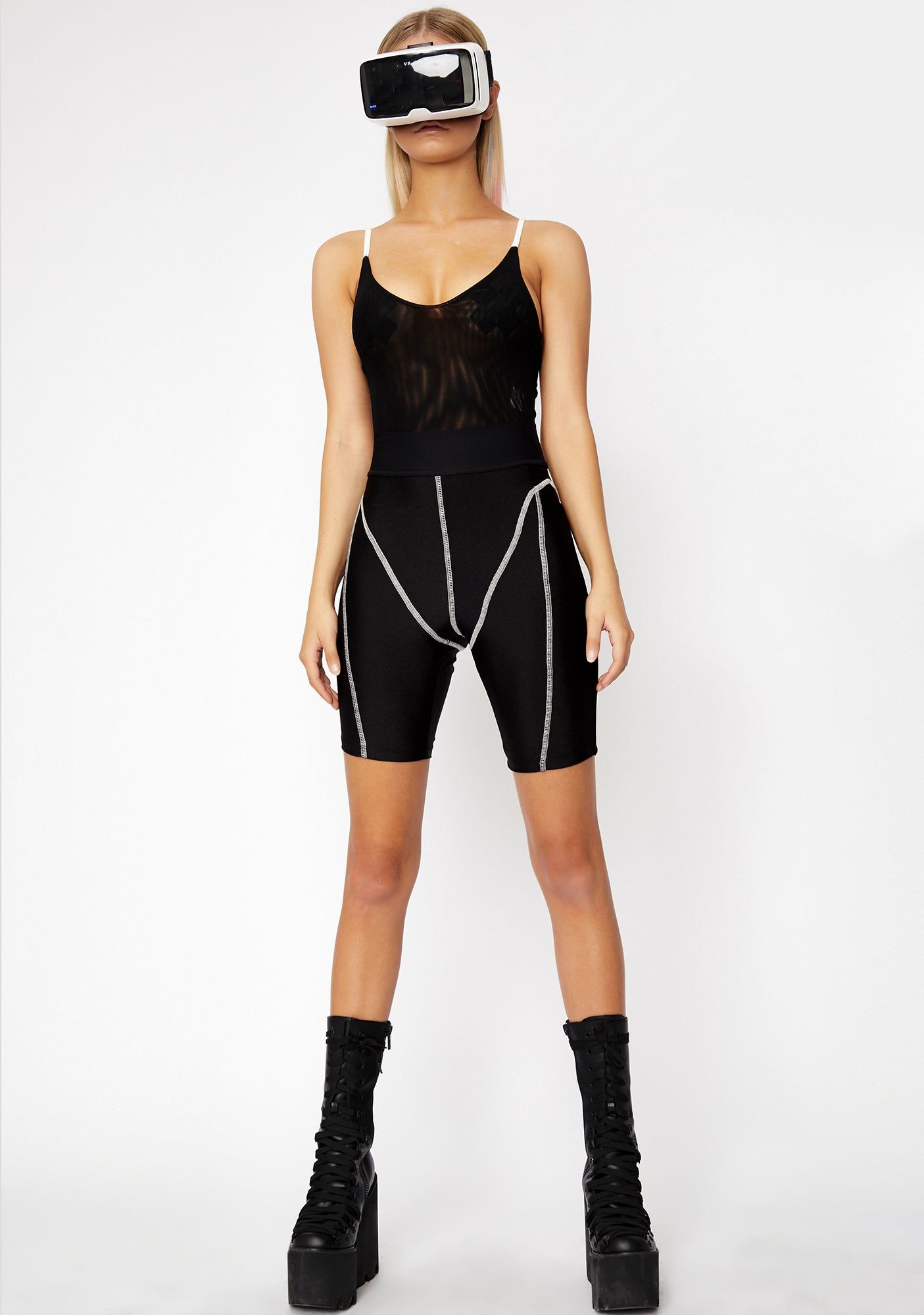 Dark High Element Mesh Bodysuit sold by Dolls Kill product image thumbnail 3