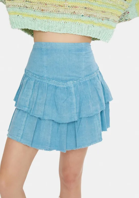 Rain Song Ruffles In The Sand Skirt sold by Dolls Kill