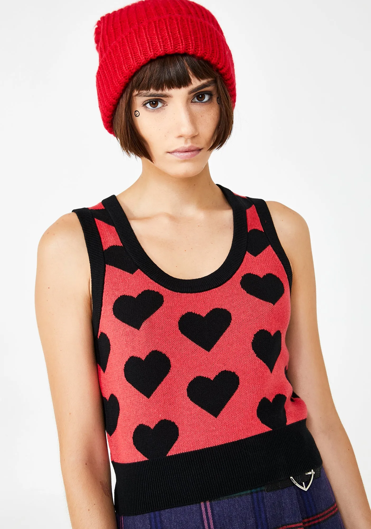Knit Heart Tank Top sold by Dolls Kill