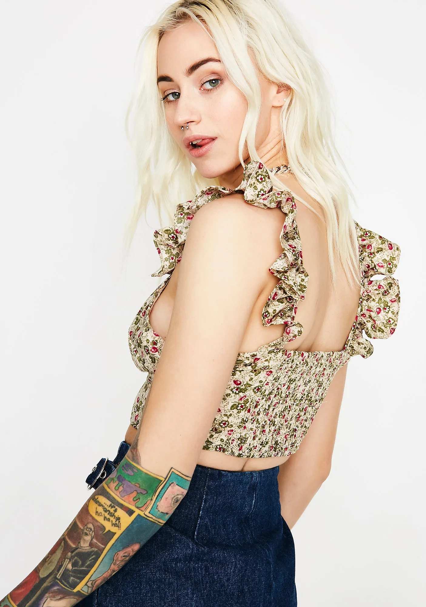 Tea For Two Crop Top sold by Dolls Kill product image thumbnail 3