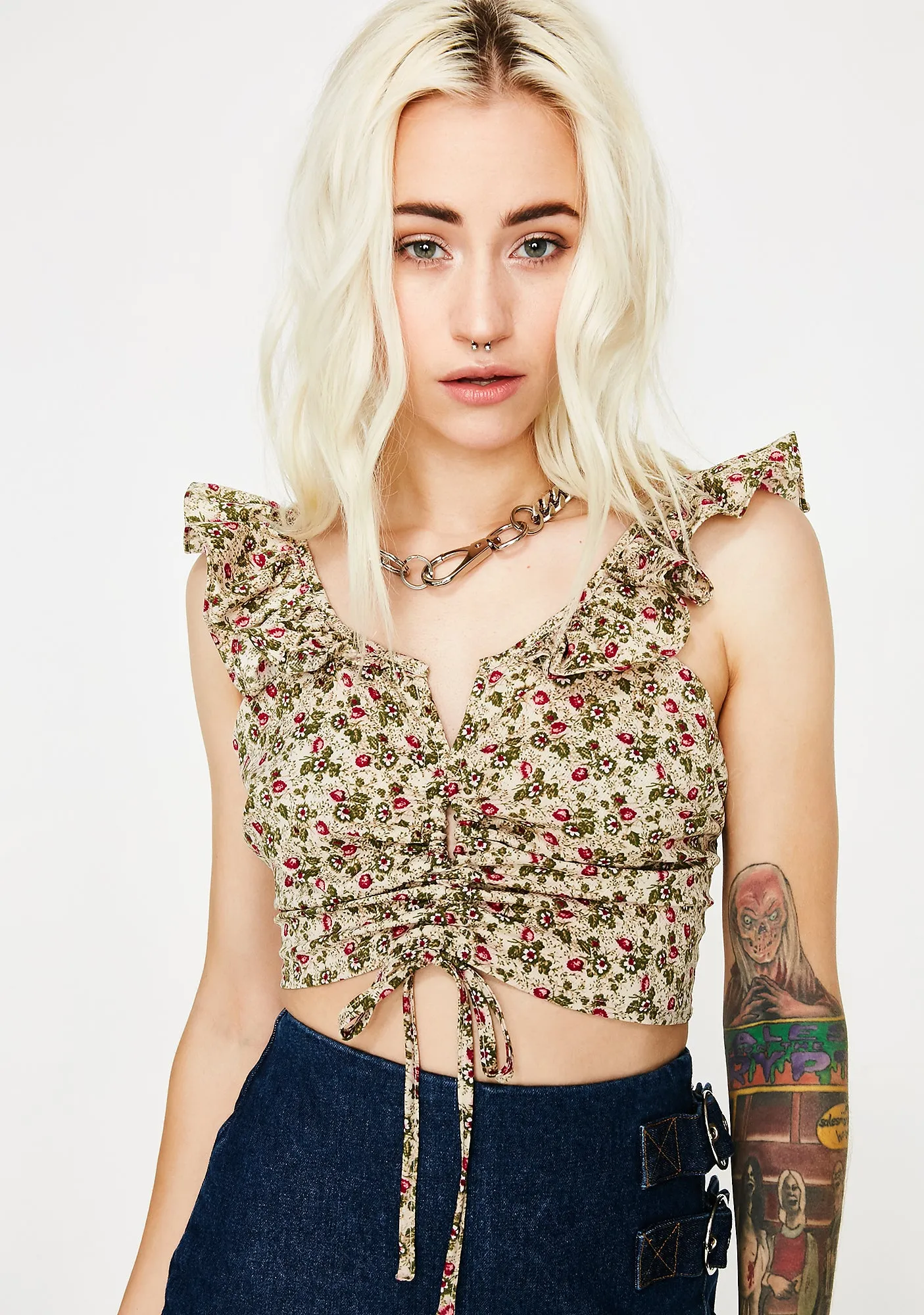 Tea For Two Crop Top sold by Dolls Kill product image thumbnail 4