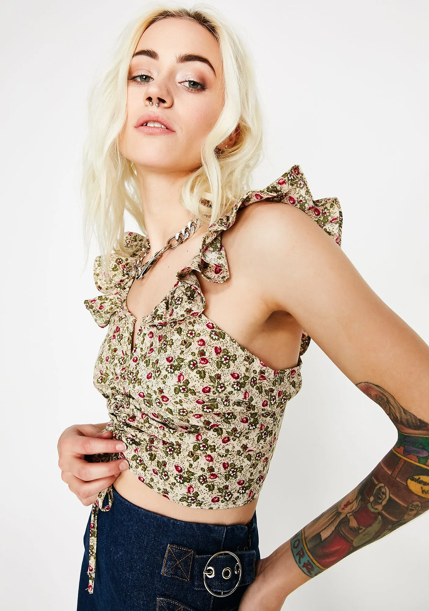 Tea For Two Crop Top sold by Dolls Kill