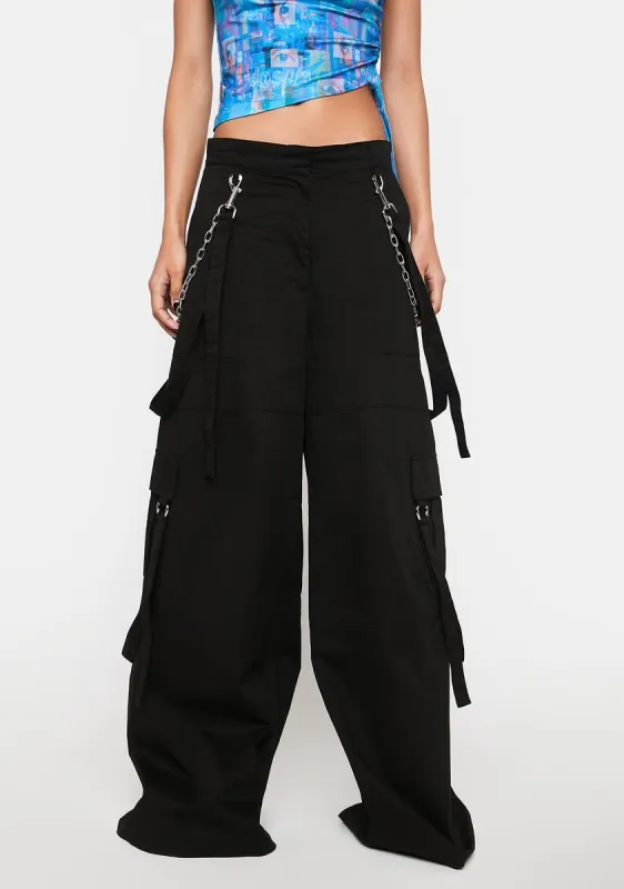 Rage Wide Leg Cargo Pants sold by Dolls Kill