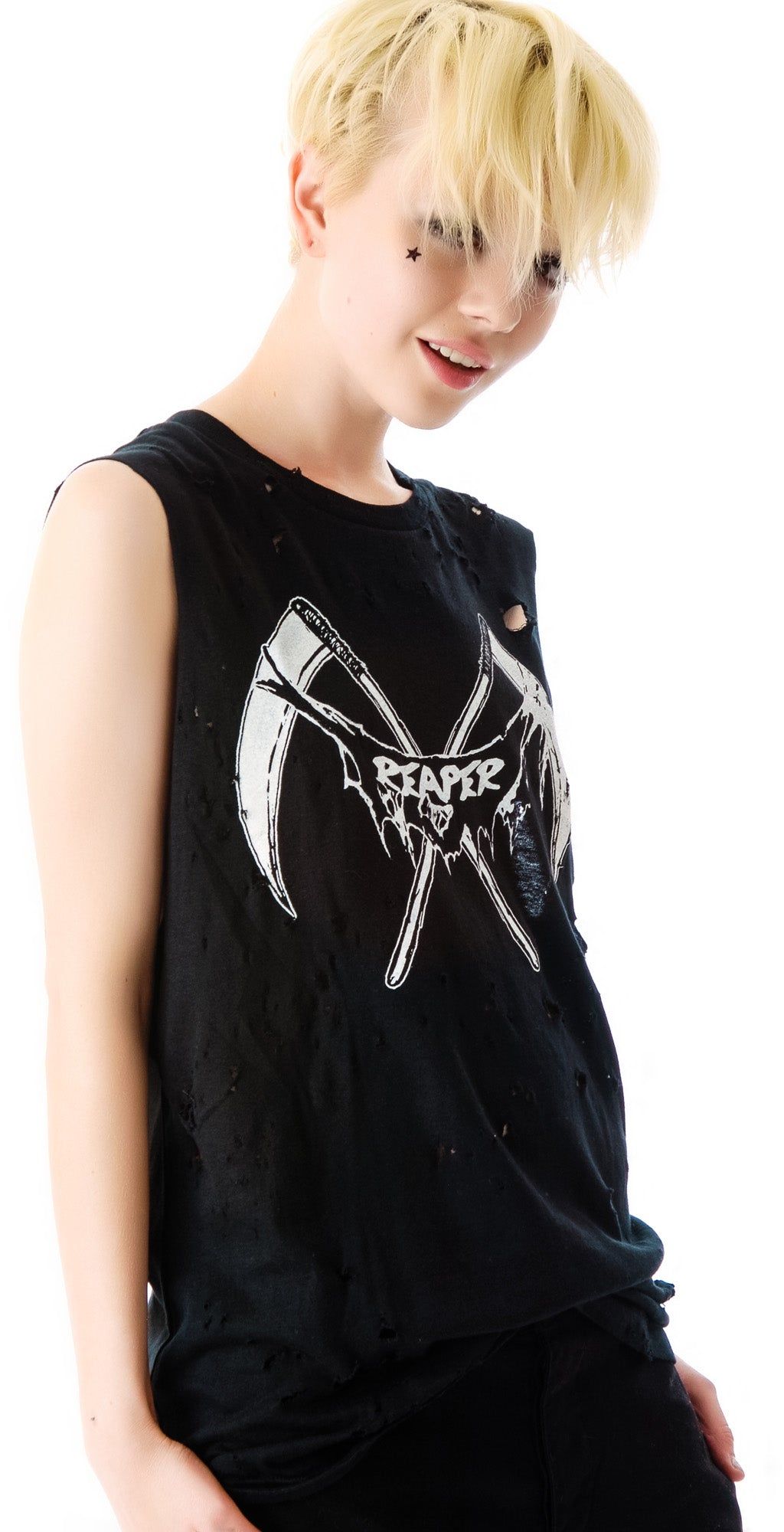 Reaper Destroyed Muscle Tank sold by Dolls Kill product image thumbnail 4