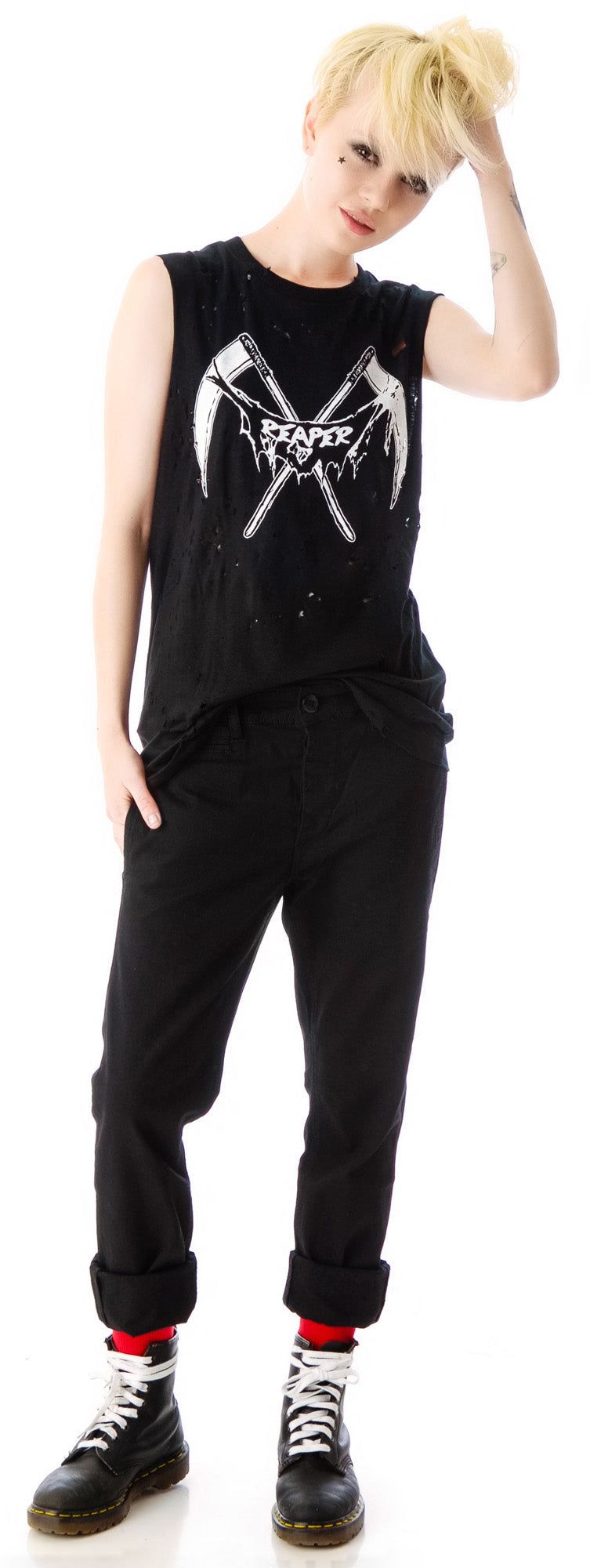 Reaper Destroyed Muscle Tank sold by Dolls Kill product image thumbnail 5