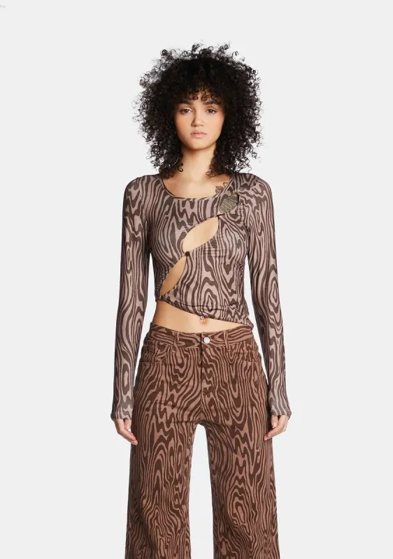 The Mind Bender Long Sleeve Top sold by Dolls Kill