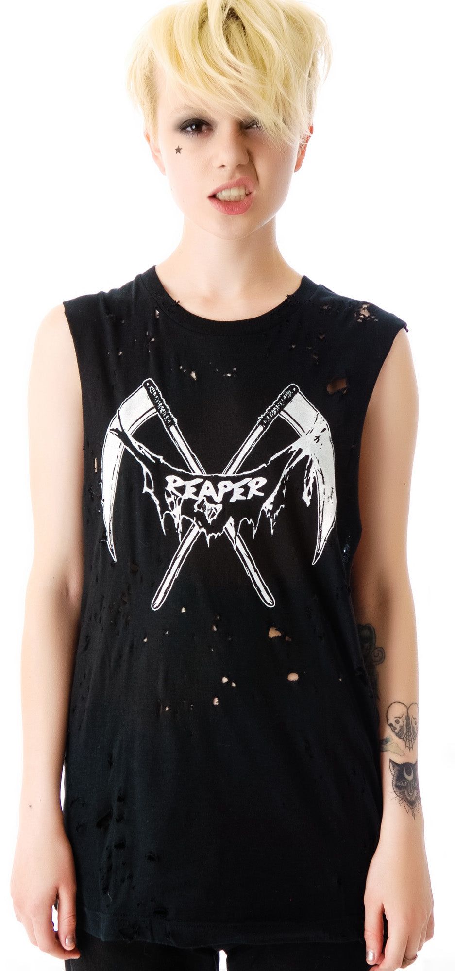 Reaper Destroyed Muscle Tank sold by Dolls Kill product image thumbnail 2