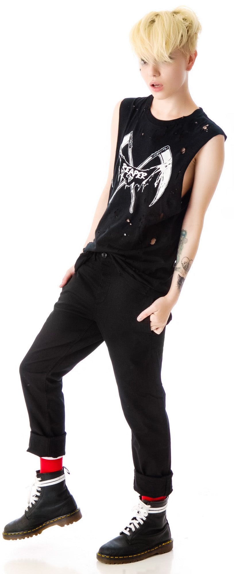 Reaper Destroyed Muscle Tank sold by Dolls Kill product image thumbnail 3