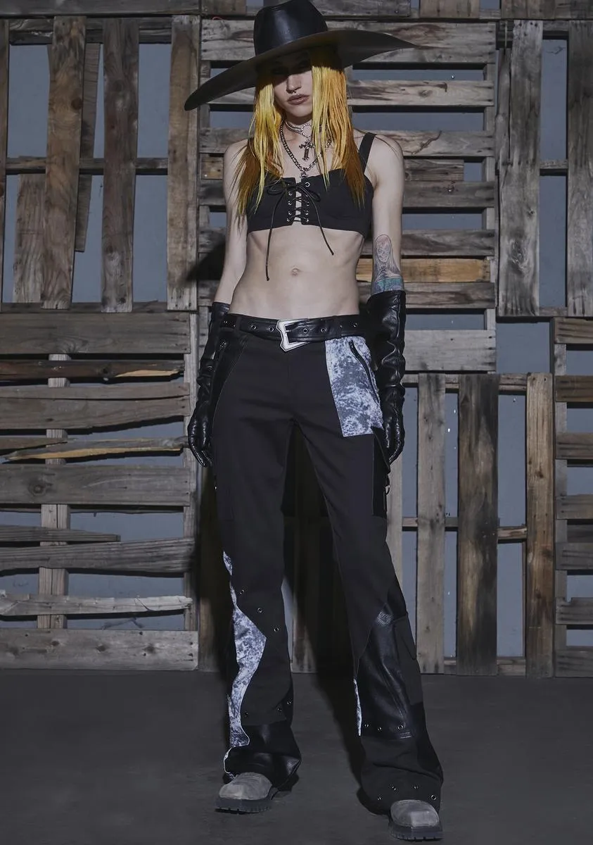 Flanger Patchwork Bootcut Pants sold by Dolls Kill product image thumbnail 3