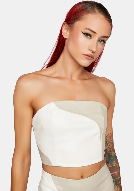 Color Block Vegan Leather Lace Up Top sold by Dolls Kill