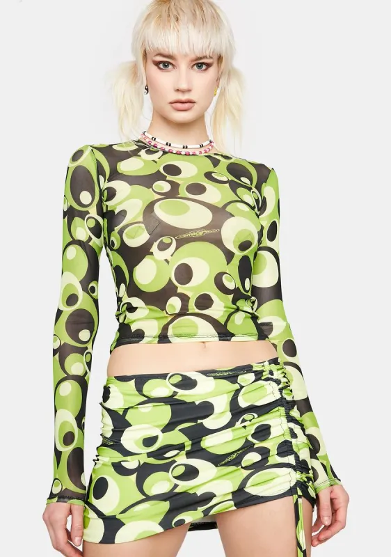 Green Bobble Mesh Top sold by Dolls Kill