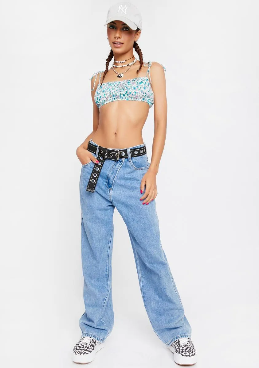 Flower Power Blue Hepsie Bralette Top sold by Dolls Kill product image thumbnail 3