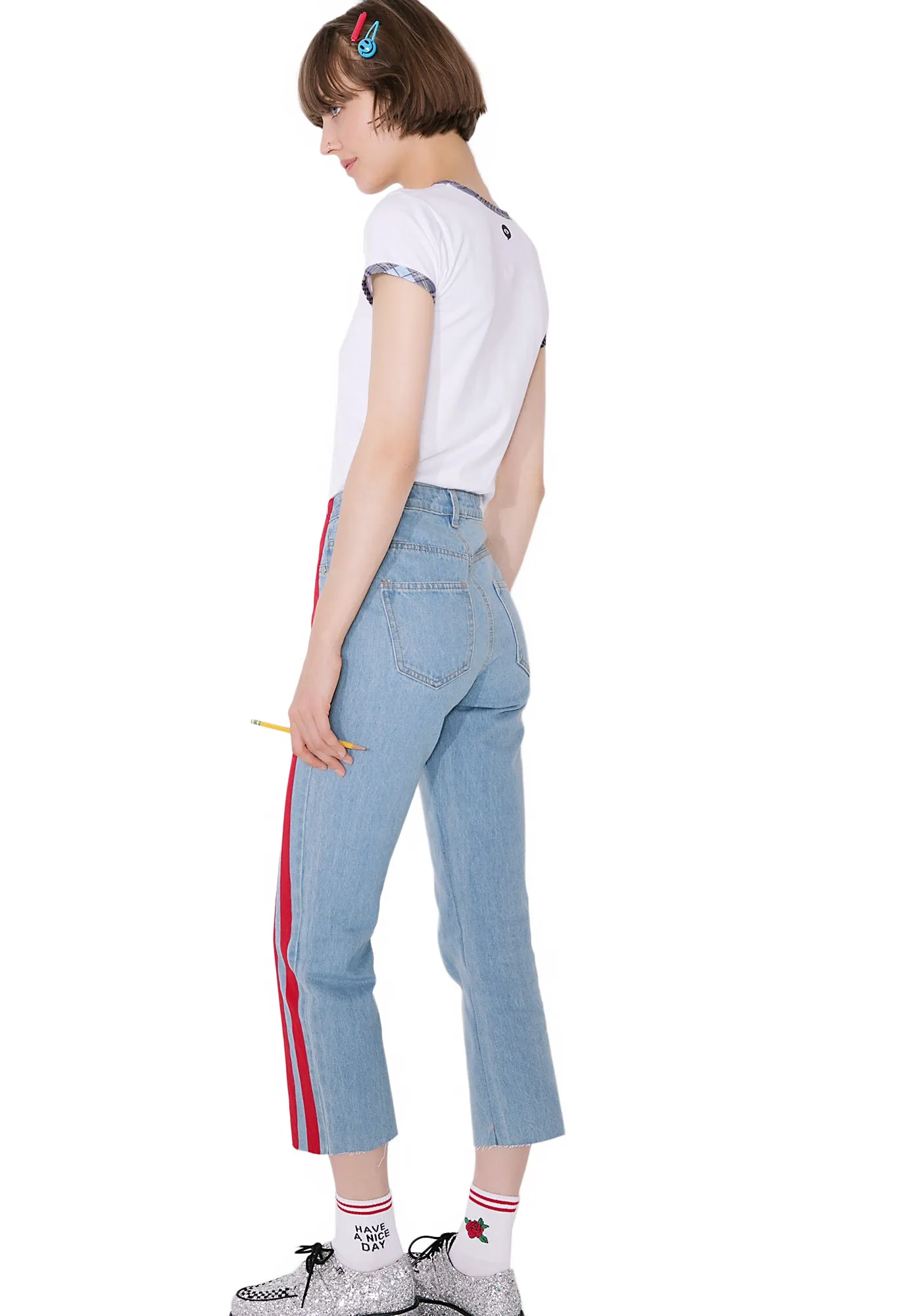 Speed Racer Striped Jeans sold by Dolls Kill product image thumbnail 4