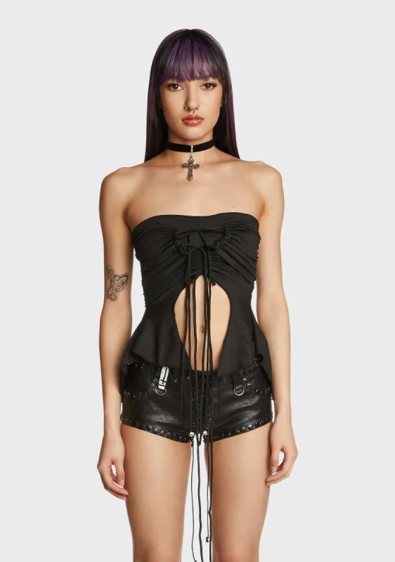 Going Mainstream Crop Top - Black sold by Dolls Kill