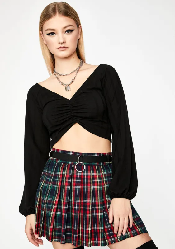 Devious Better Than Me Crop Blouse sold by Dolls Kill