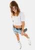White Puff Sleeve Crop Top sold by Dolls Kill
