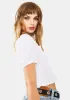 White Puff Sleeve Crop Top sold by Dolls Kill
