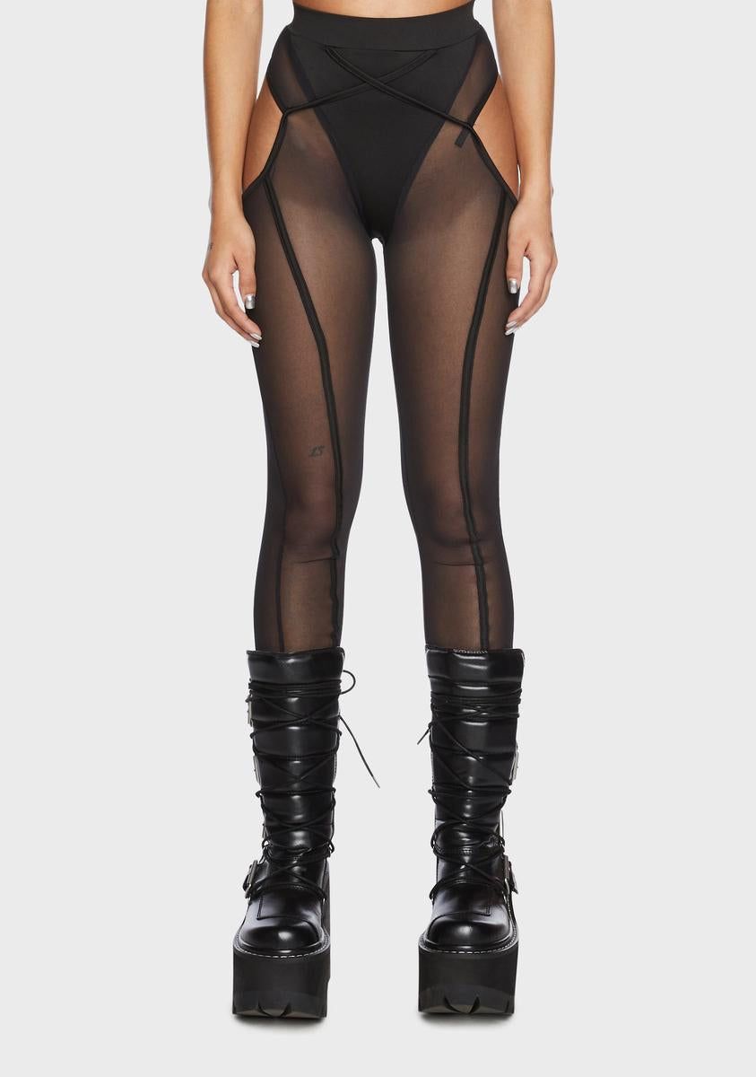 City Girl Cut-Out Mesh Leggings sold by Dolls Kill