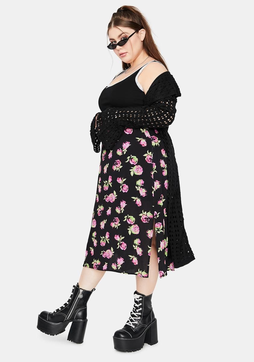 She's Lost In Yesterday Floral Midi Skirt sold by Dolls Kill product image thumbnail 3