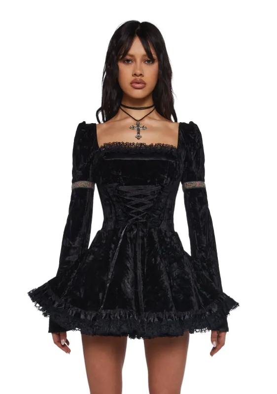 Myths N' Legends Mini Dress - Black sold by Dolls Kill