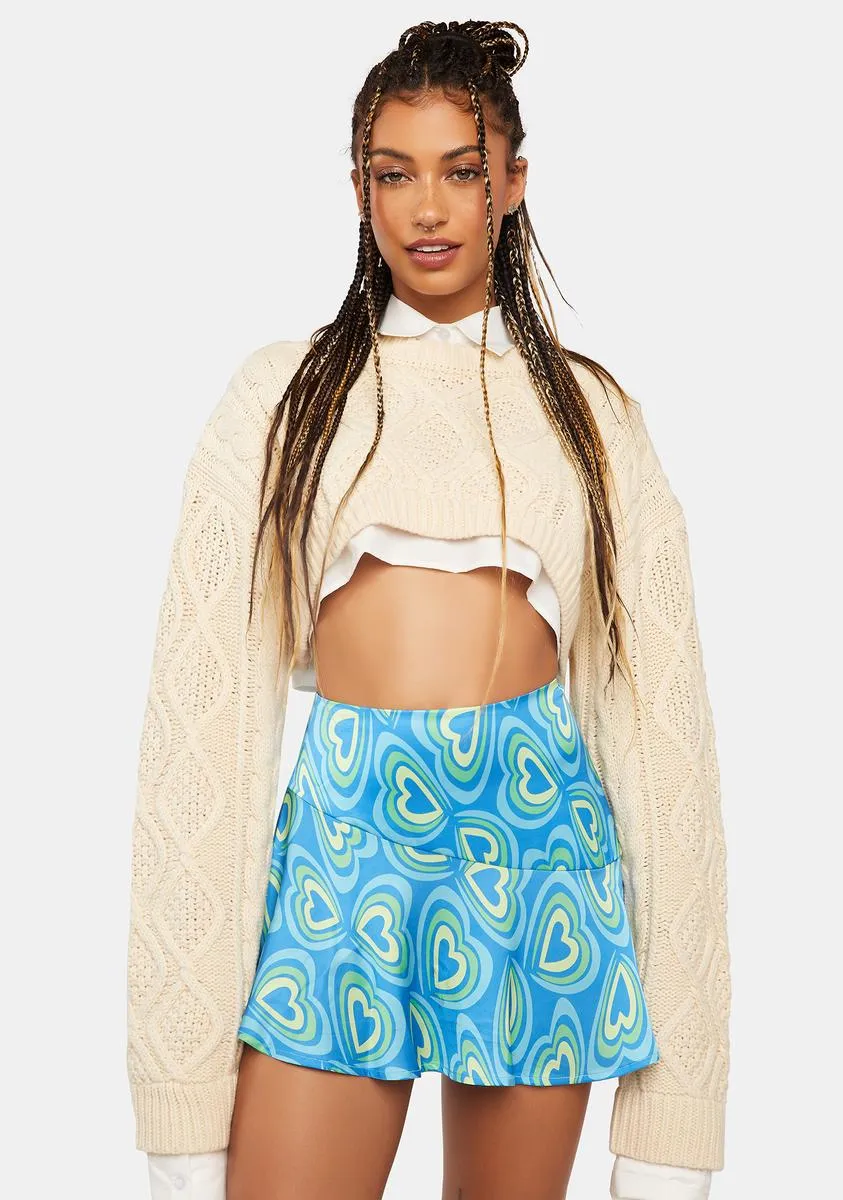 Blue Heart Print Mini Skirt sold by Dolls Kill product image thumbnail 2