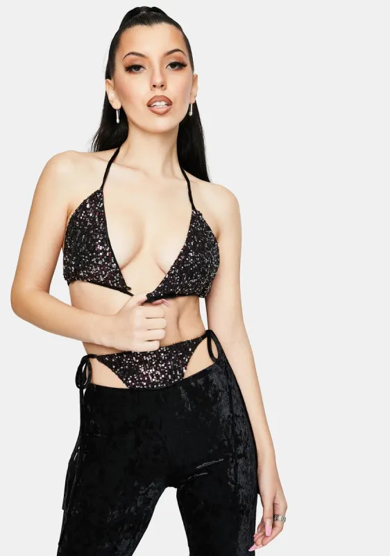Dark Can't Be Blamed Sequin Pants Set sold by Dolls Kill