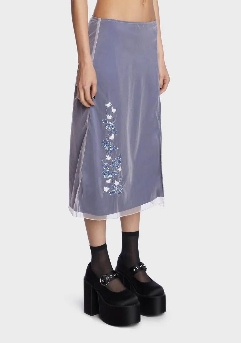 Plum Staring Problem Layered Midi Skirt sold by Dolls Kill product image thumbnail 4