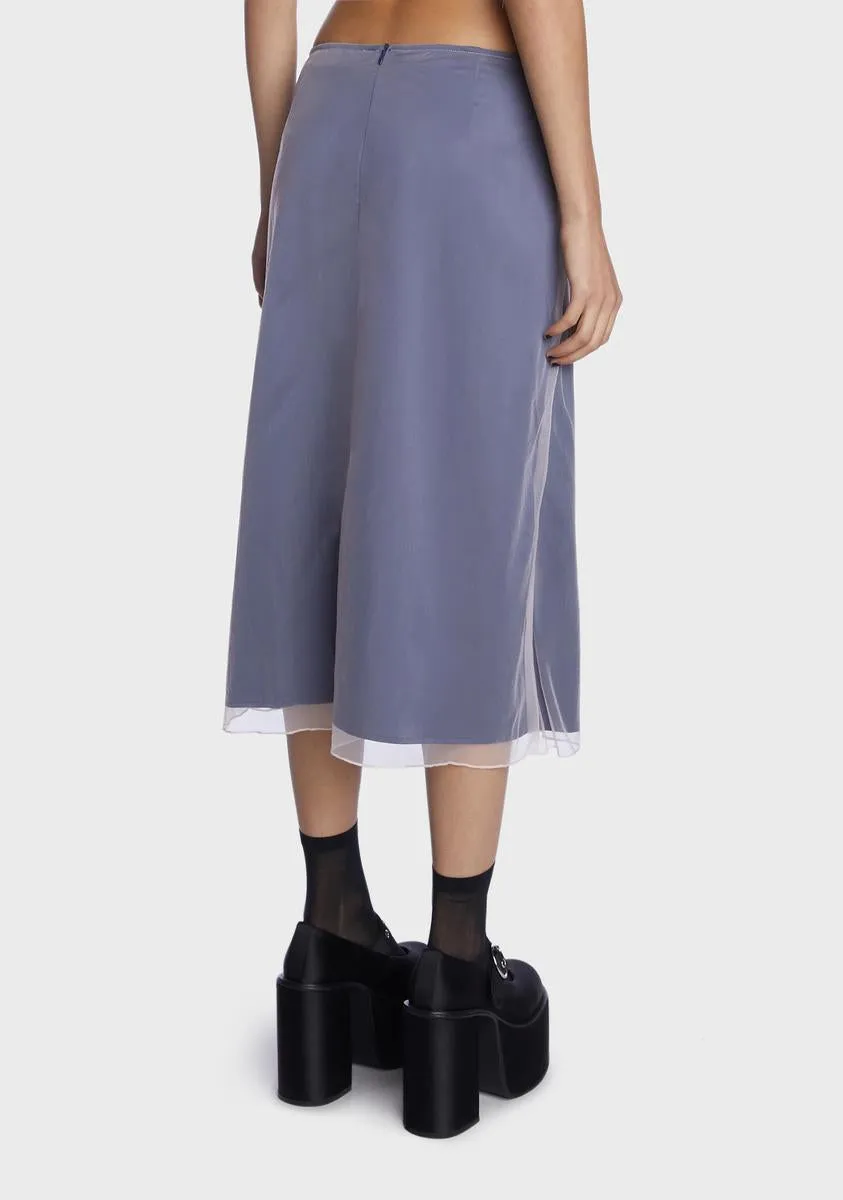 Plum Staring Problem Layered Midi Skirt sold by Dolls Kill product image thumbnail 5