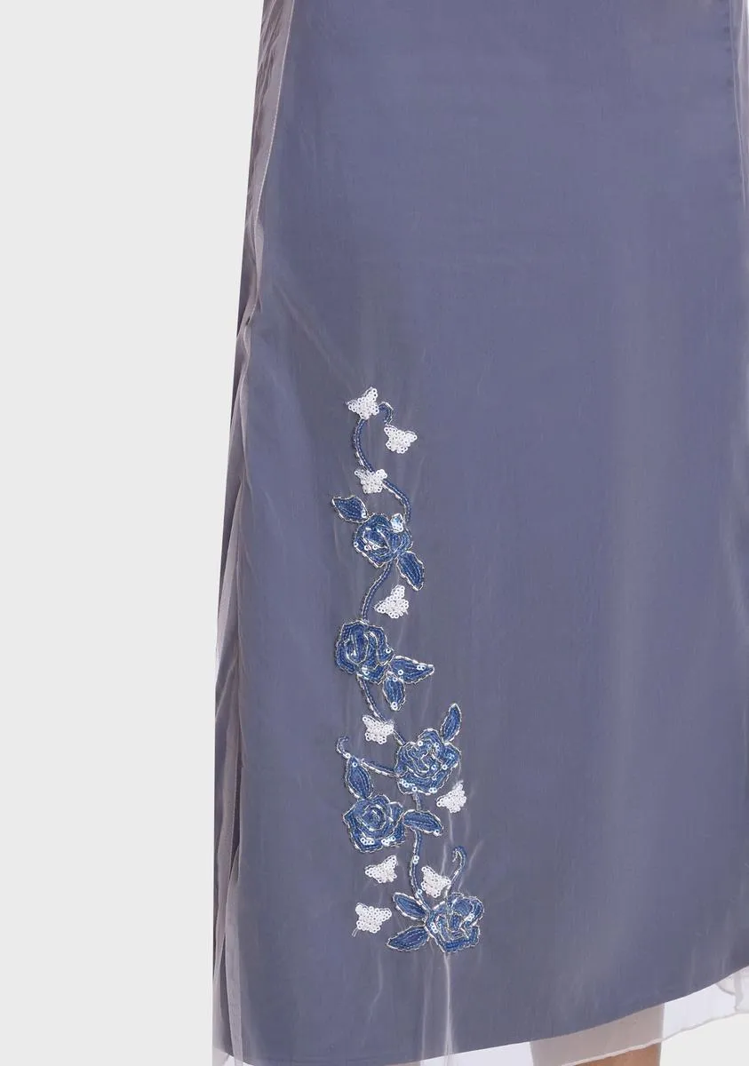 Plum Staring Problem Layered Midi Skirt sold by Dolls Kill product image thumbnail 2