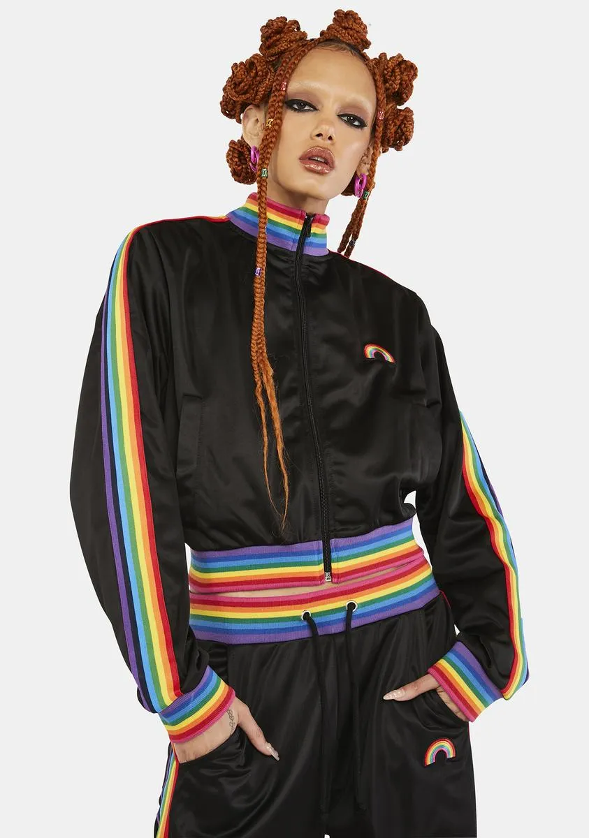 Get Funky Striped Track Jacket sold by Dolls Kill