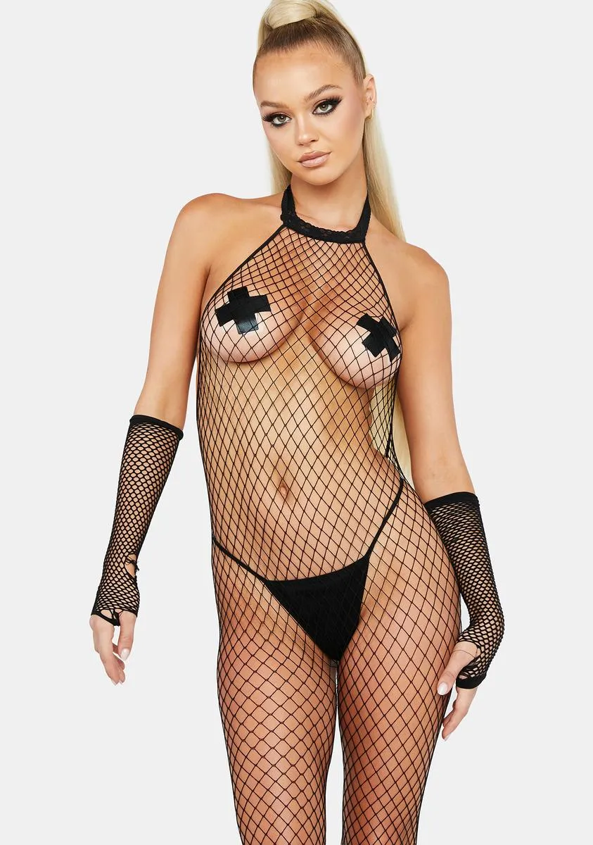 It's Fate Fishnet Bodystocking sold by Dolls Kill
