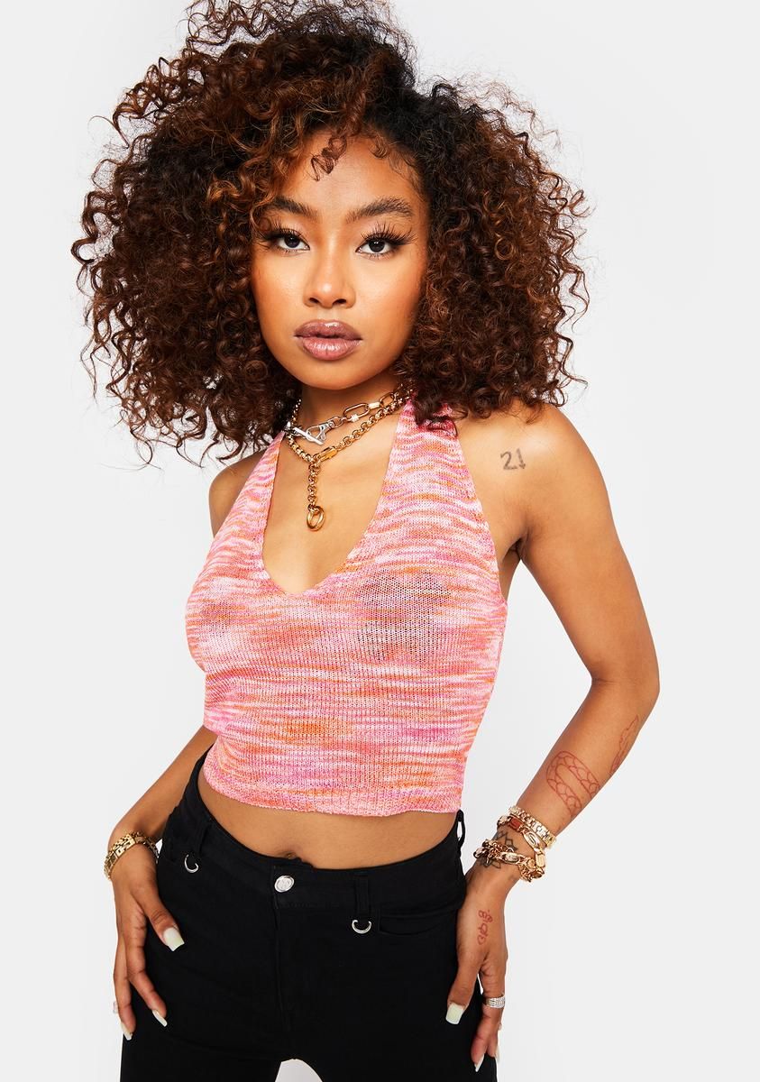 Pretty Smokey Sunrise Trip Knit Top sold by Dolls Kill