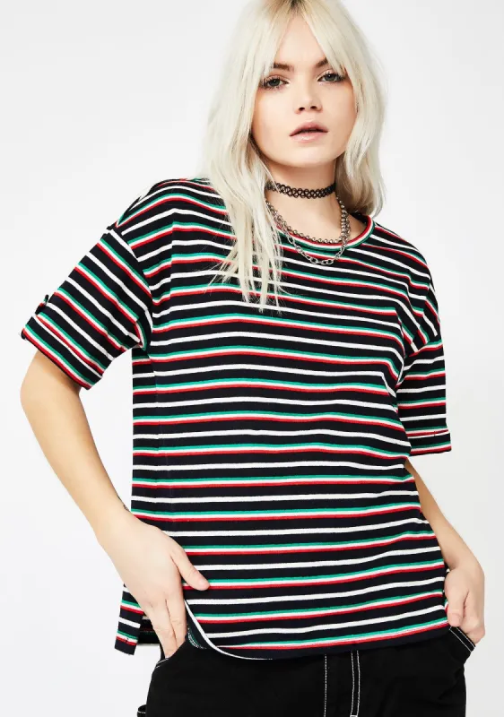 Royally In A Funk Striped Tee sold by Dolls Kill